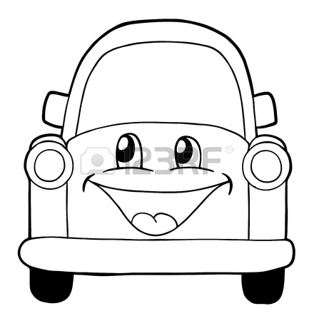 440x450 Cute Car, Coloring Page Illustration Royalty Free Cliparts