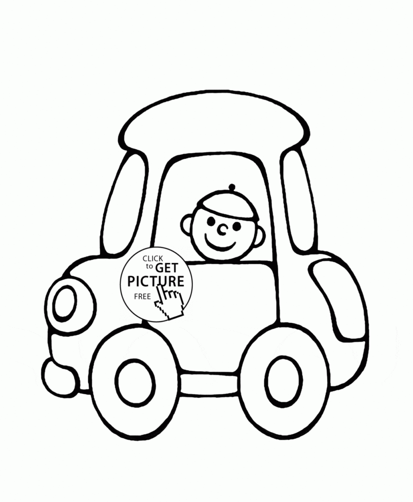 842x1024 Cute Small Car Coloring Page For Preschoolers, Transportation