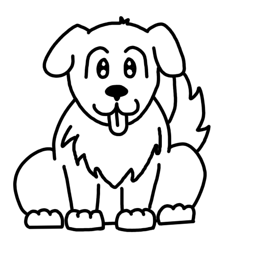 516x527 Cute Cartoon Dog Line Art By Asere