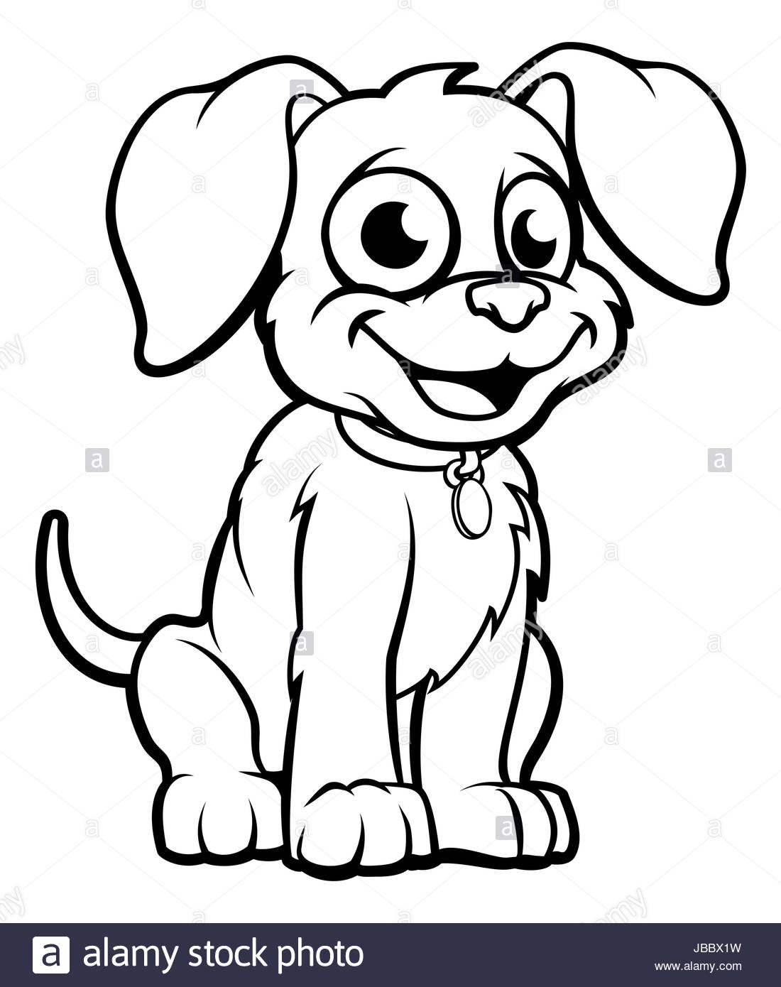 1100x1390 Cute Cartoon Dog Character Outline Coloring Illustration Stock