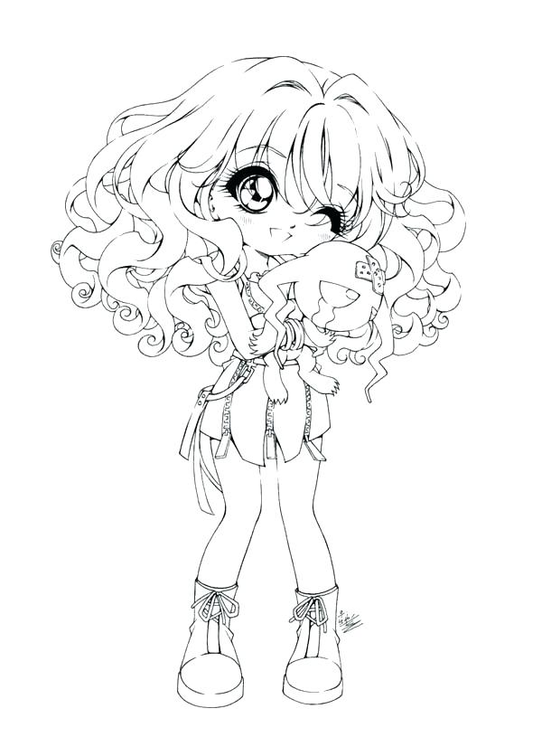 600x836 Good Anime People Coloring Pages Kids Cartoon Girl Girls Cute