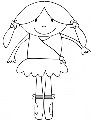 371x480 Cute Cartoon Ballerina Coloring Page Free Printable Coloring Pages