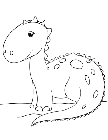 371x480 Cute Cartoon Dinosaur Coloring Page Free Printable Coloring Pages