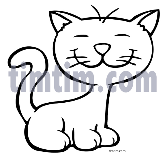 572x541 Cute Cat Drawings Free Drawing Of Cat 1bw From Hand Embroidery