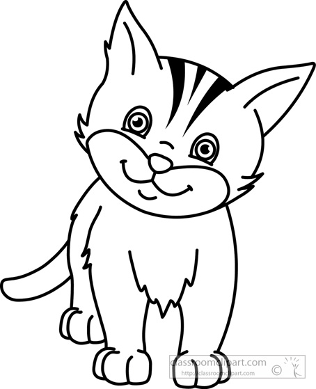 454x559 Cute Cat Black And White Clipart