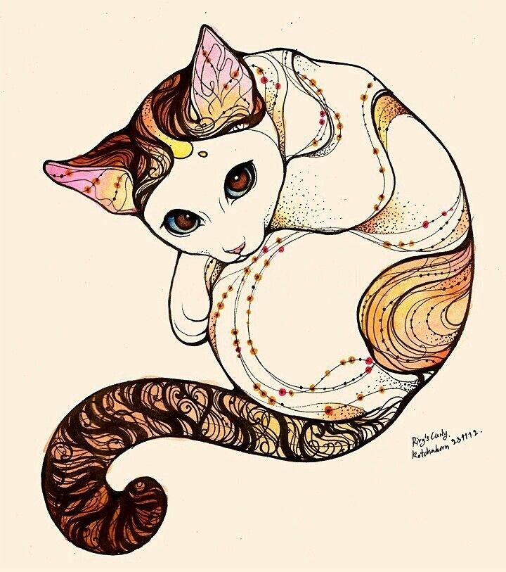 720x813 I Like It ) Cute Animal Artwork Cat, Tattoo