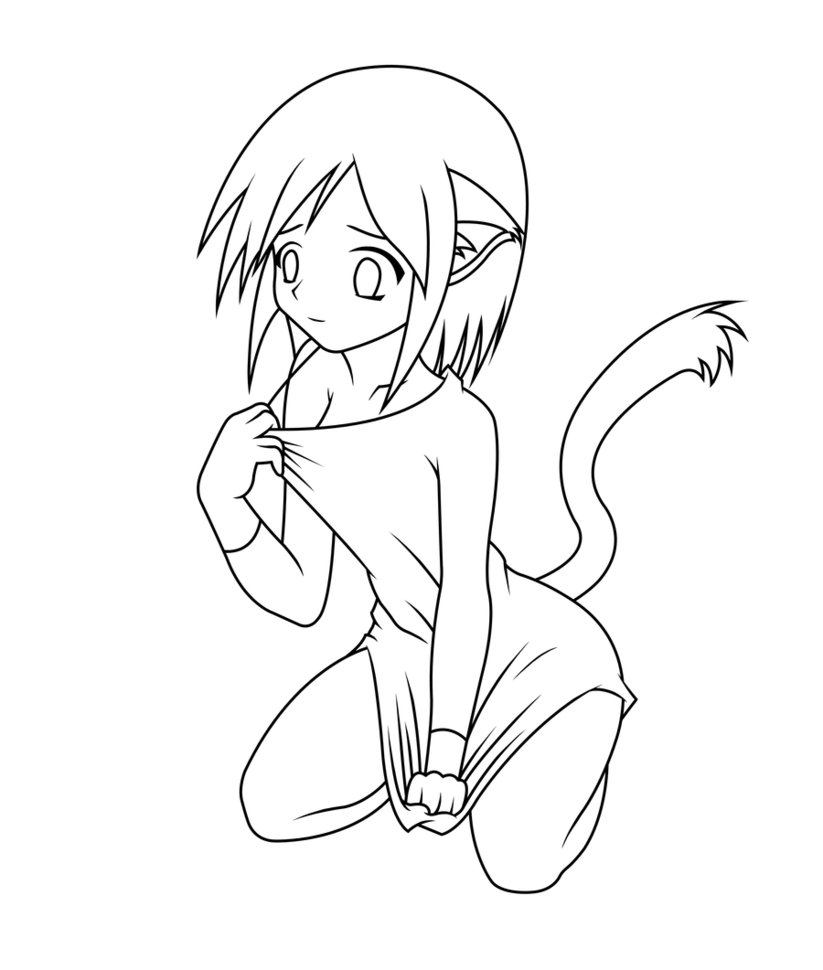 823x970 Oc] Cute Cat Girl By Azuriewolf