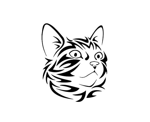 570x466 Tribal Cat Face Download, Unique Animal Svg, Dxf, Eps, Ai, Png