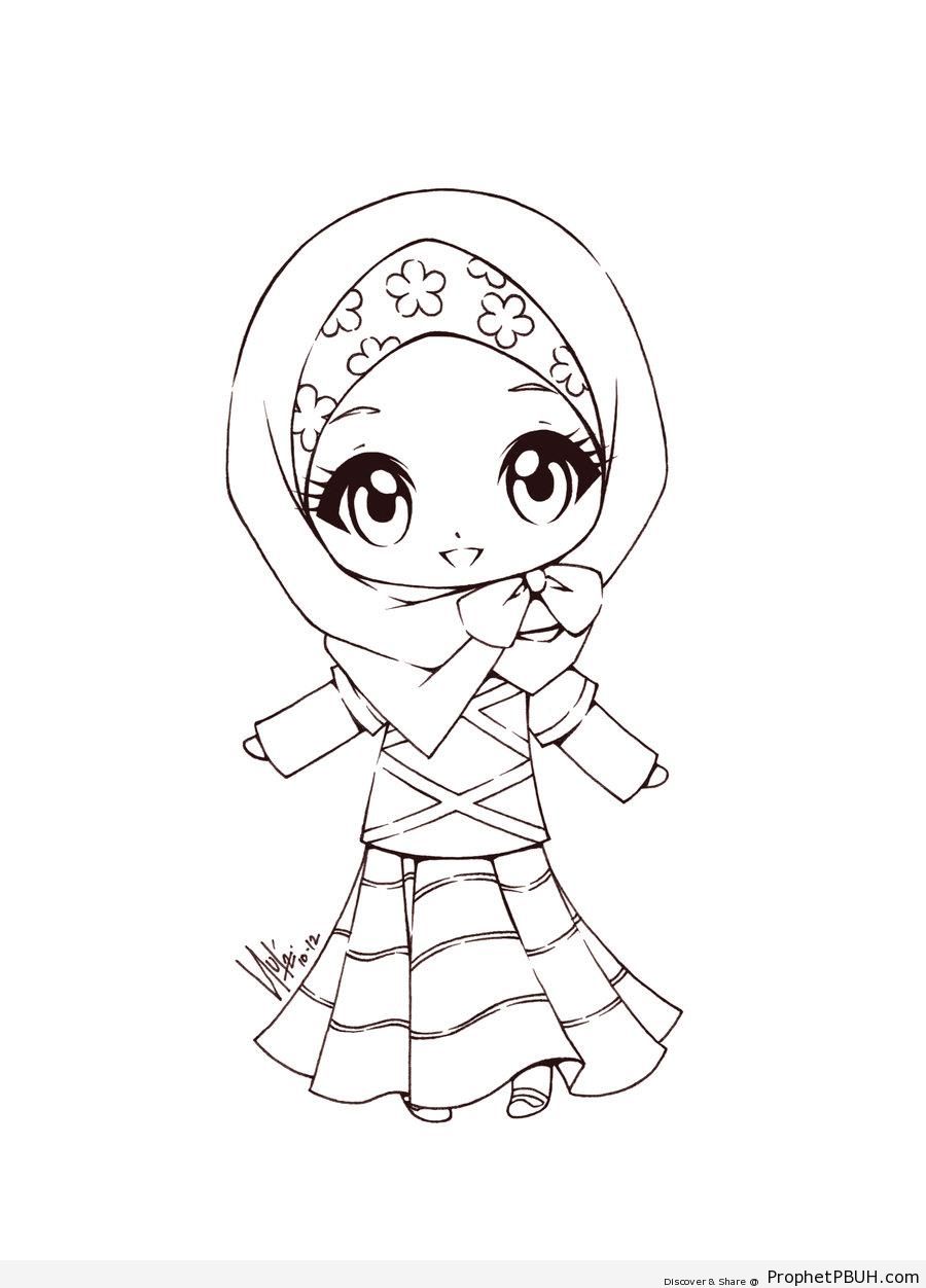 900x1252 Cute Little Muslimah Chibi Drawings (Cute Muslim Characters