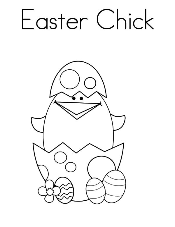 600x776 Cute Little Easter Chick Broken Egg Coloring Pages Best Place