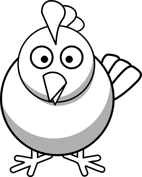 480x598 Cute Chicken Clipart Black And White