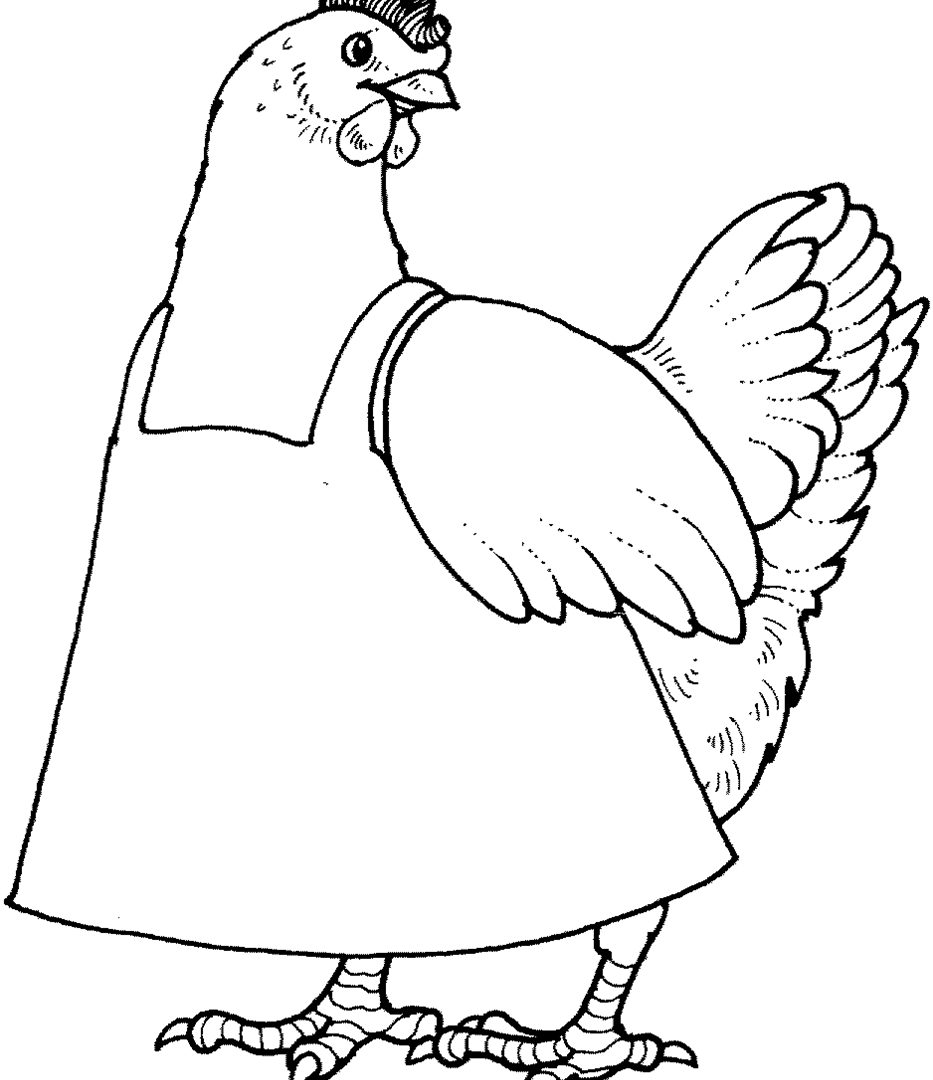 933x1080 Little Chick And Hen Farm Animal Coloring Pages Chicken Free