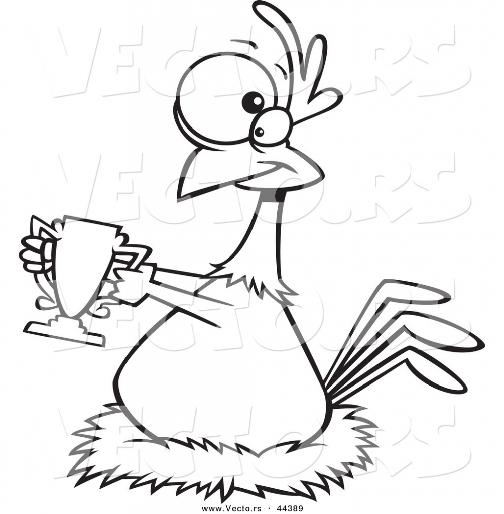 1004x1024 Cartoon Chicken Drawing Vector Of A Prized Cartoon Chicken Holding