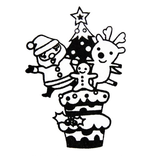 500x500 Cute Christmas Stamp Santa Claus Christmas Tree Self Made Stamp