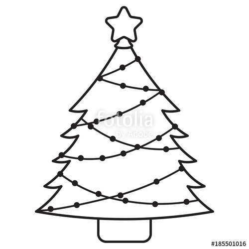 500x500 Vector Cartoon Cute Christmas Tree Isolated Stock Image