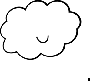 297x270 Cute Cloud Bw Clip Art