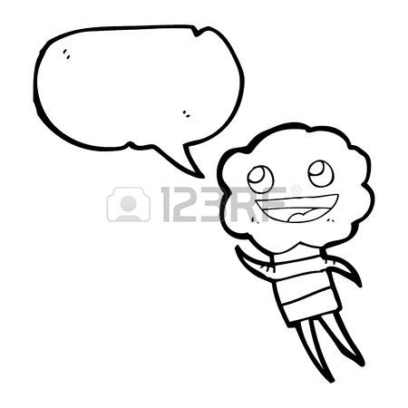 450x450 Freehand Drawn Speech Bubble Cartoon Cute Cloud Head Creature