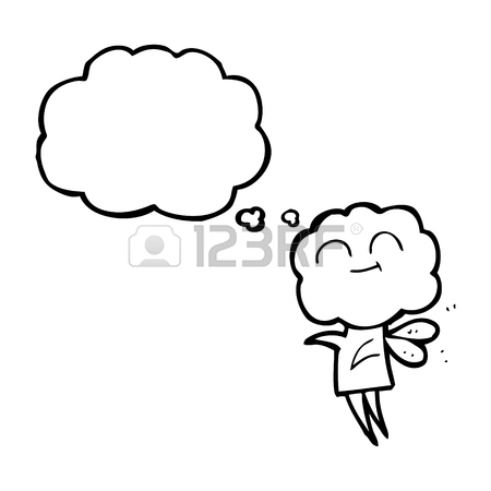 450x450 Freehand Drawn Thought Bubble Textured Cartoon Cute Cloud Head