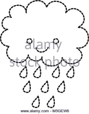 300x385 Cute Cartoon Happy Cloud Rain Drops Stock Vector Art