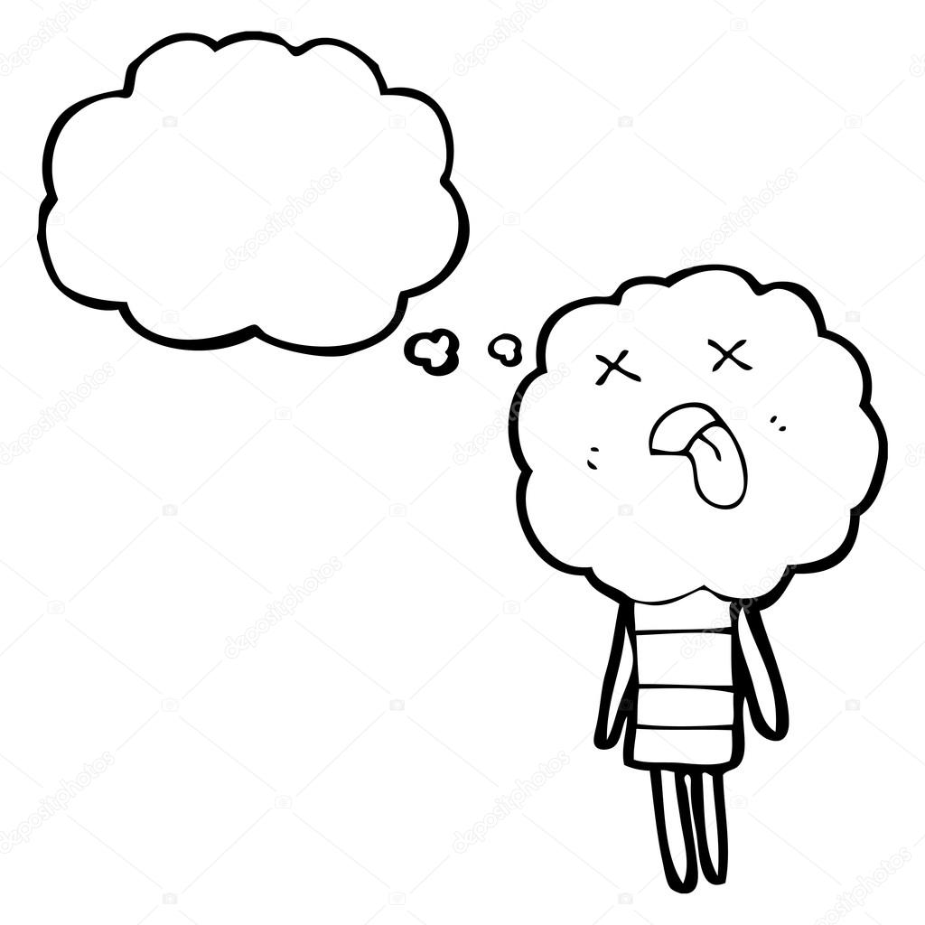 1024x1024 Cute Cloud Head Creature Stock Vector Lineartestpilot