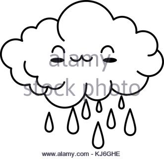 331x320 Cute Cloud Rainy Kawaii Character Stock Vector Art Amp Illustration