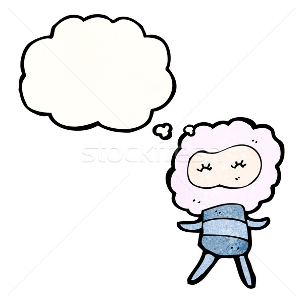 600x600 Cute Little Cloud Monster Cartoon Vector Illustration