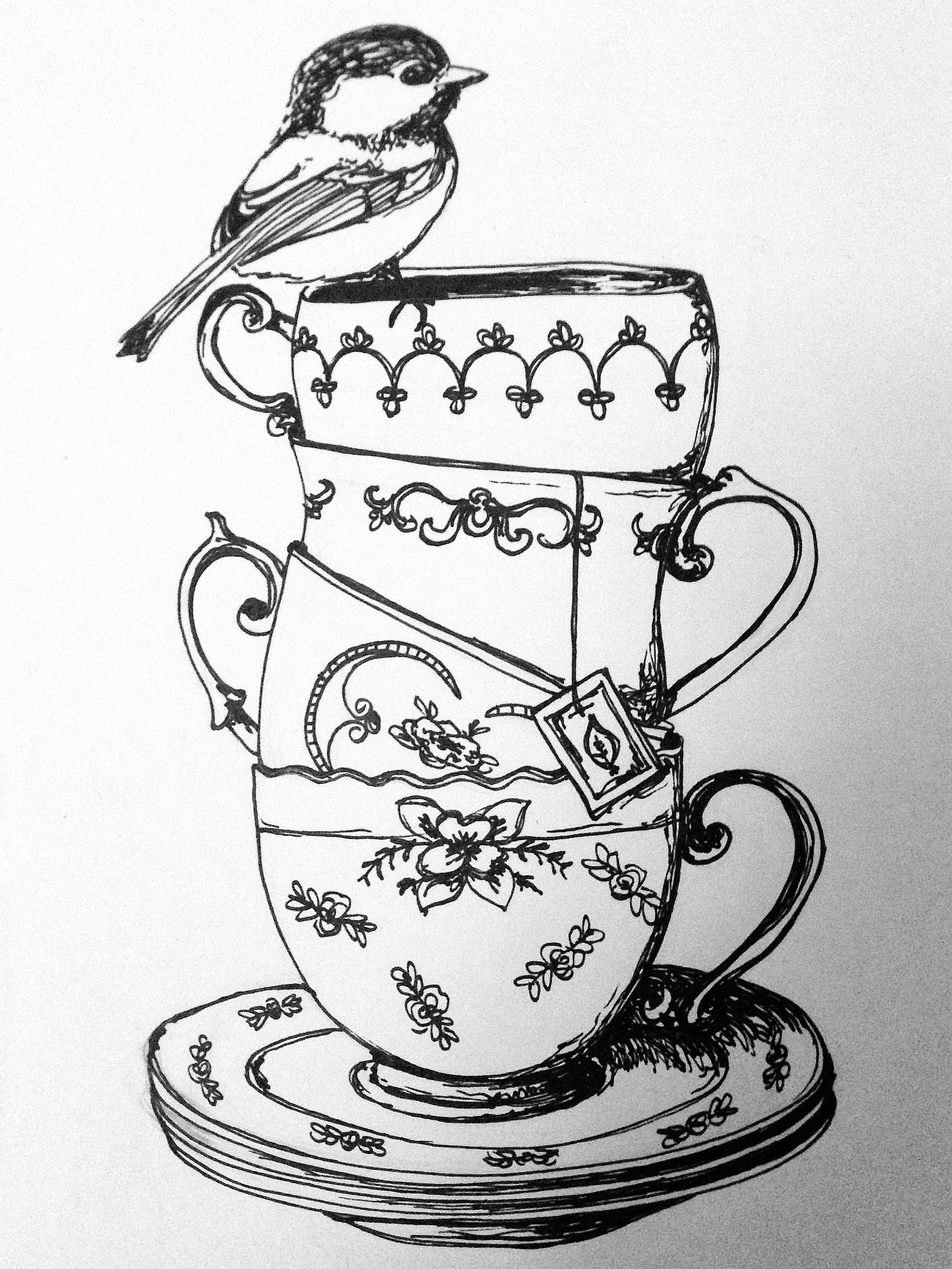 2201x2934 From Who Is This!! Pretty Teacups Sketch Please Let Me Know