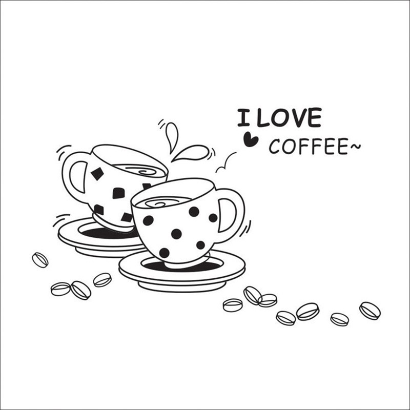 800x800 New 4240cm I Love Coffee Wall Decal Removable Cute Coffee Cup