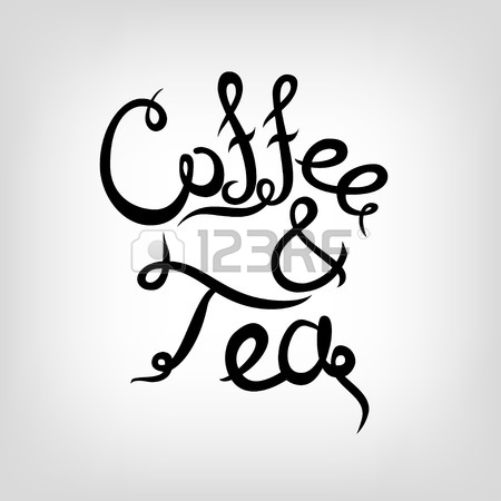 450x450 Vector Hand Drawn Lettering. Coffee And Pretzel. Modern