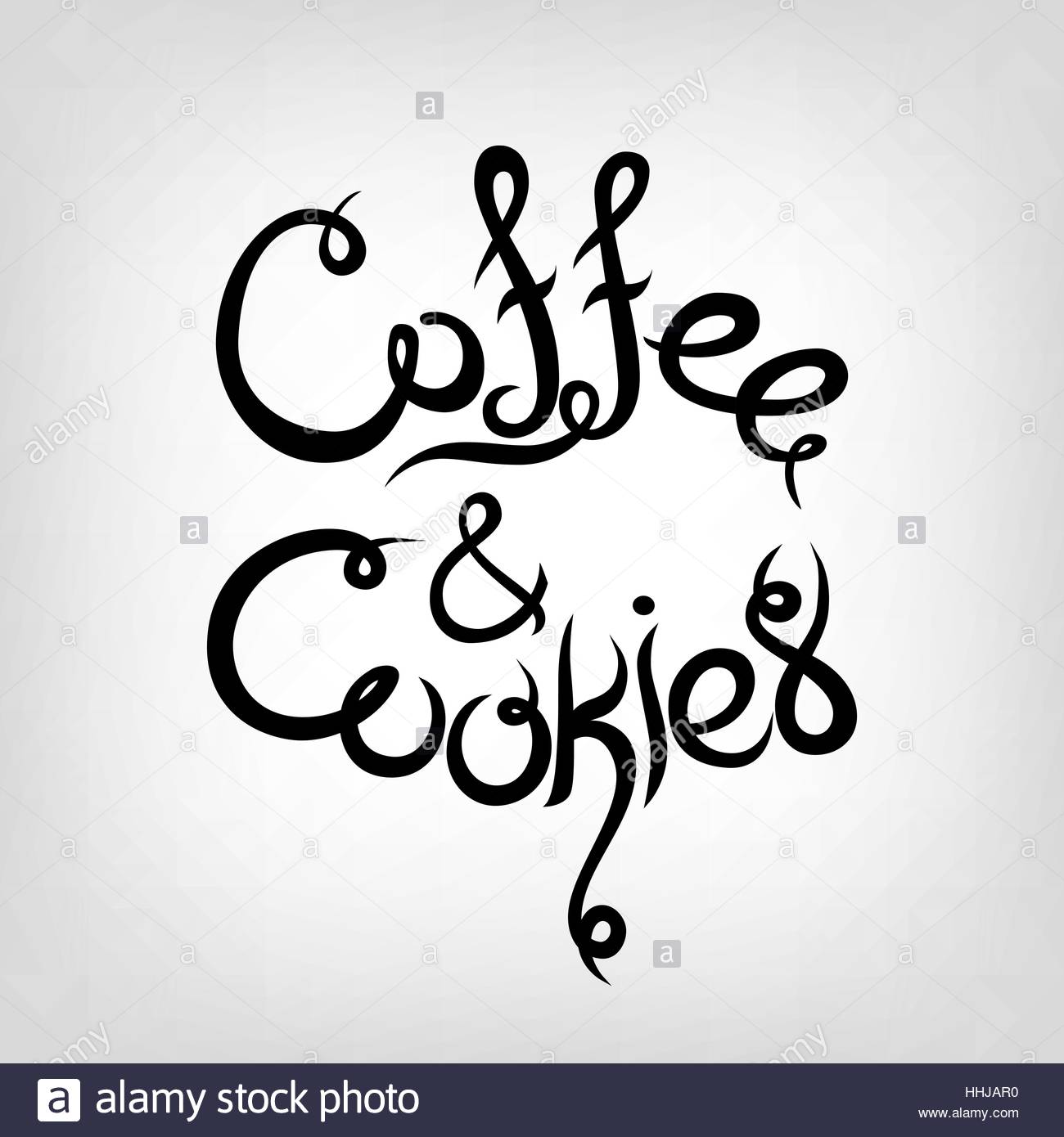1300x1390 Vector Hand Drawn Cute Lettering. Coffee And Cookies. Black