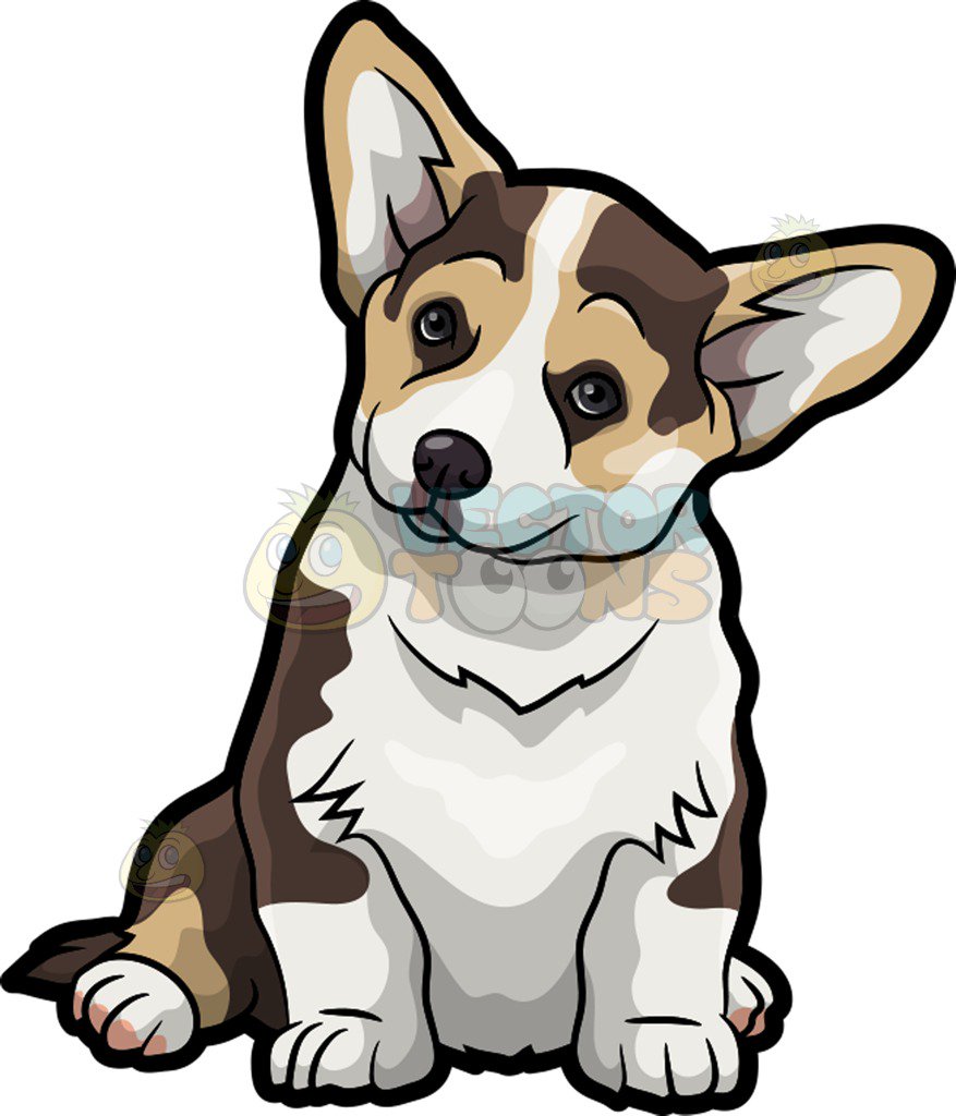 877x1024 A Cute Corgi Pet Dog Cartoon Clipart