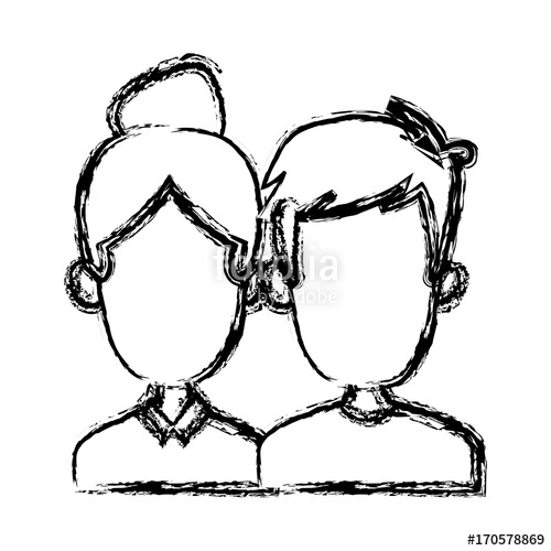 500x500 Cute Couple Cartoon Icon Vector Illustration Graphic Design Stock