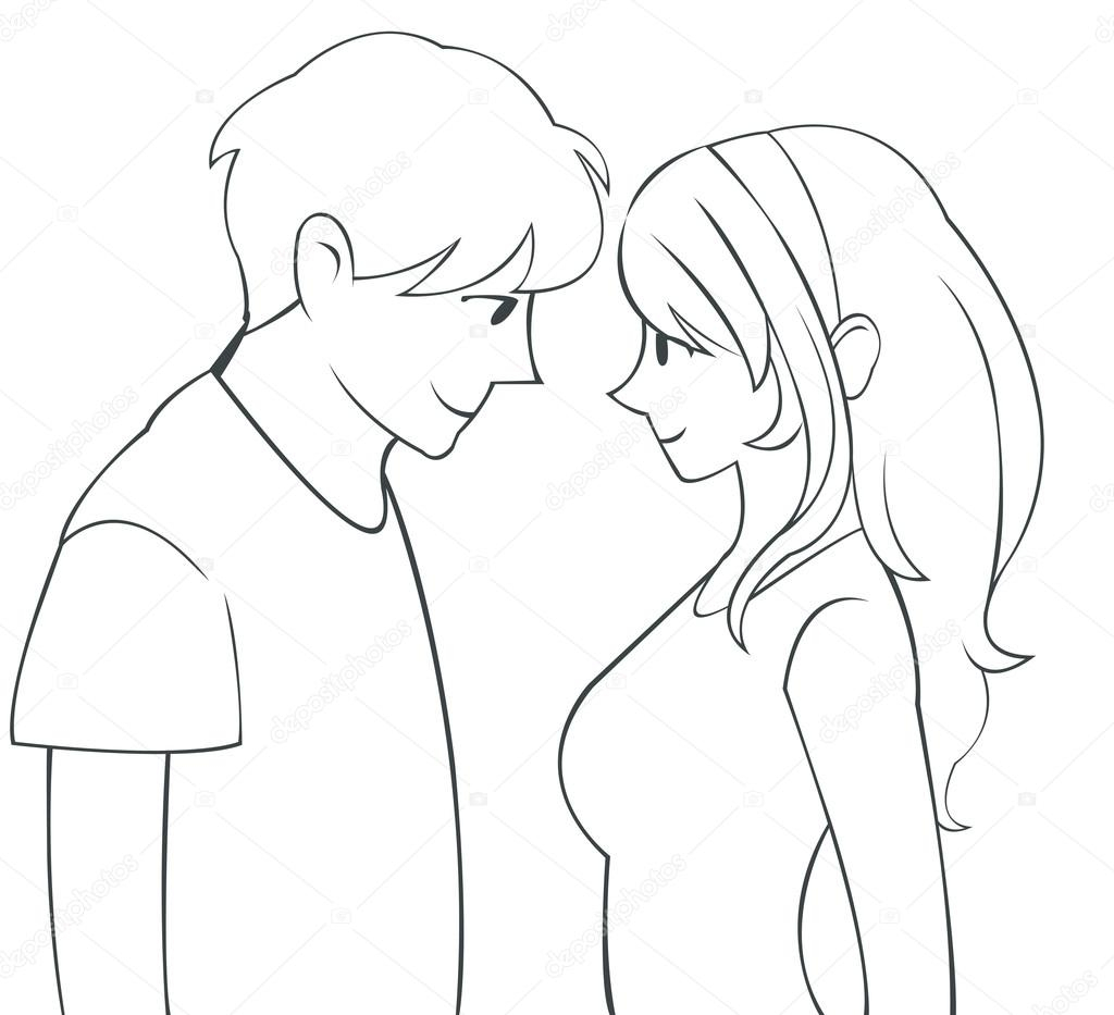 1024x933 Pencil Sketch Of Sweet Cartoon Couple Cute Couple Drawings