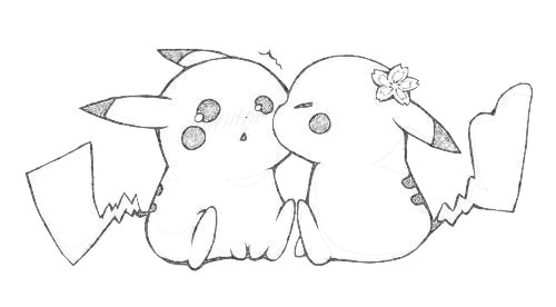 500x276 Cute Pikachu Couple Drawings