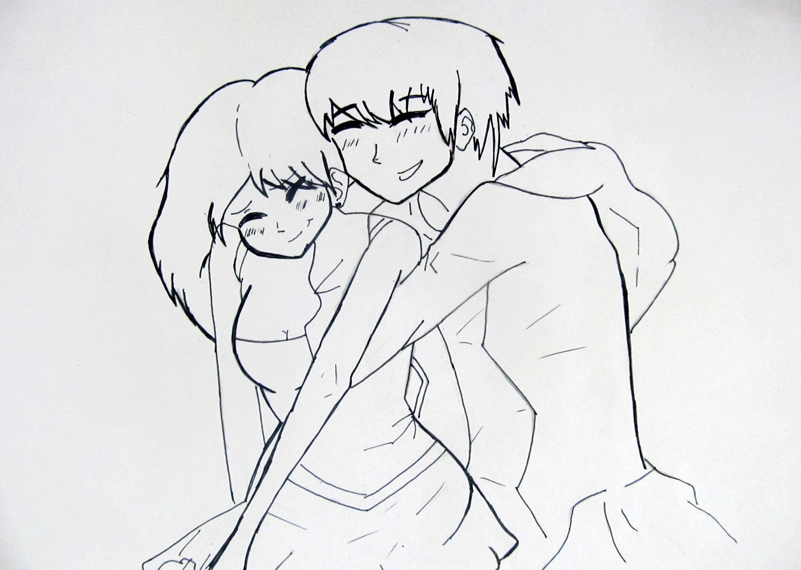 1600x1138 Cute Couple Color Pencil Drawings Pictures