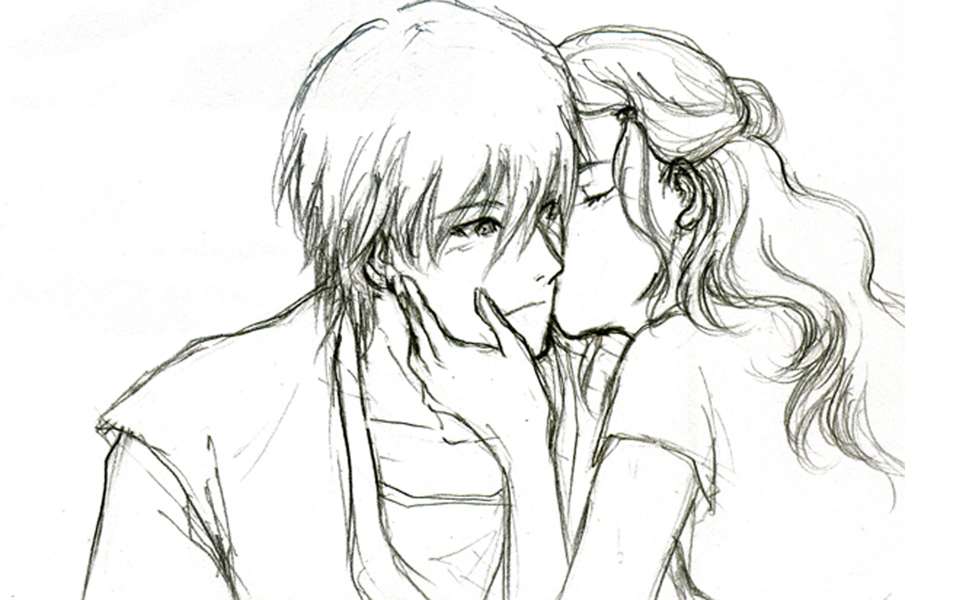 Cute Couple Pencil Drawing at GetDrawings Free download