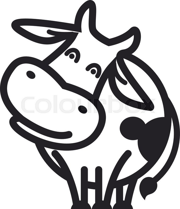 689x800 Drawing Of Funny Cow Stock Vector Colourbox