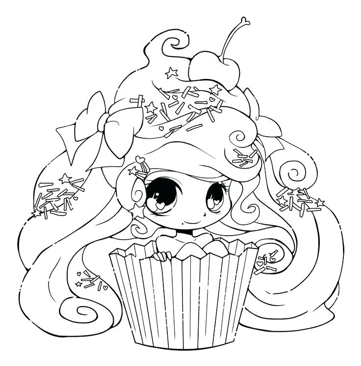736x747 Best Anime Girl Coloring Pages New Cute Cupcake By On Super