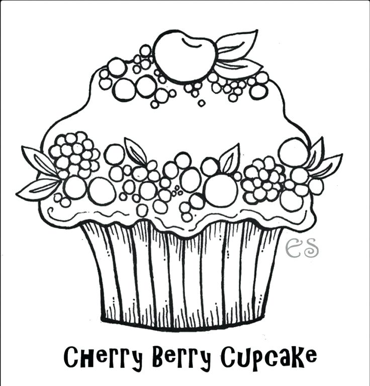 736x767 Pictures Of Cupcakes To Color Bakery Coloring Pages Cake Coloring