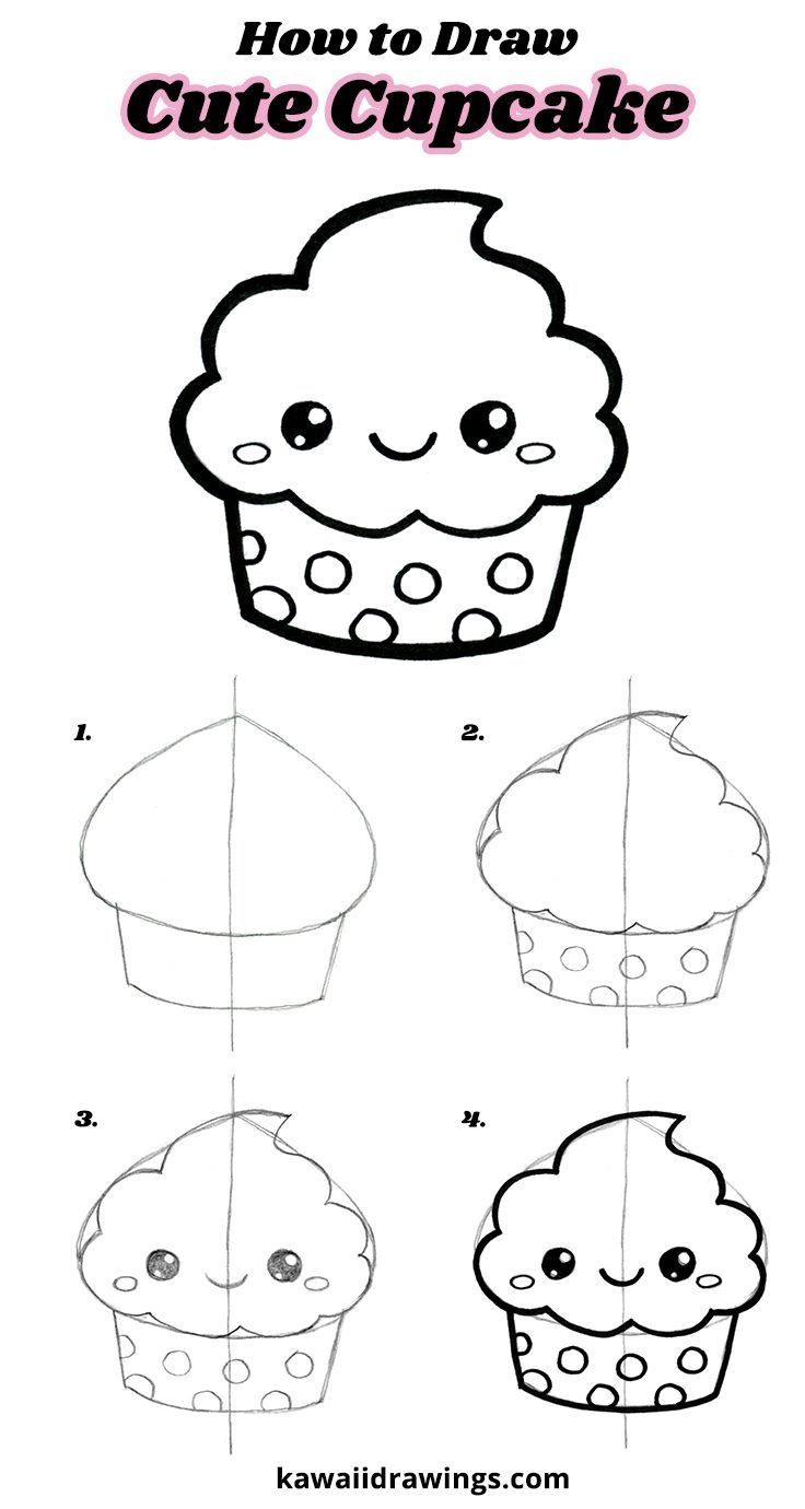 736x1380 How To Draw A Cute Cupcake, Easy Drawing Tutorial, Step By Step