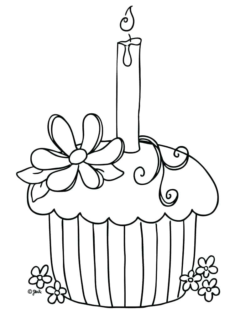 750x1000 Cupcake Coloring Page