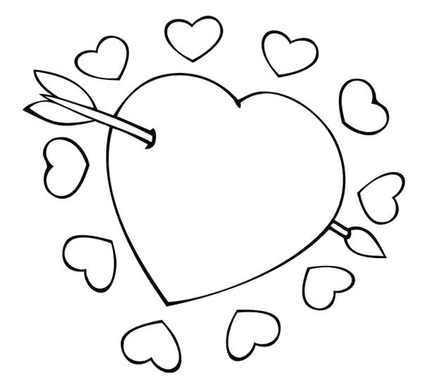 600x550 Cupid Coloring Pages Cupid Arrow Through The Heart Valentine