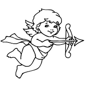 300x300 Cute Cupid Shoot An Arrow Of Love Coloring Page Coloring Sun