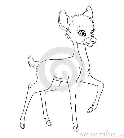 400x444 Unique Cartoon Drawing Of A Deer Cute Deer Clipart Black And White