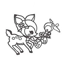 210x210 Cute Deer Stamp With Birdy Kawaii Japan