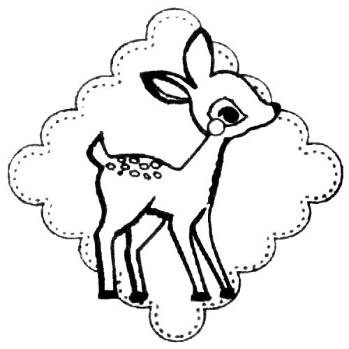 500x500 Cute Deer Stamp With Ornament Kawaii