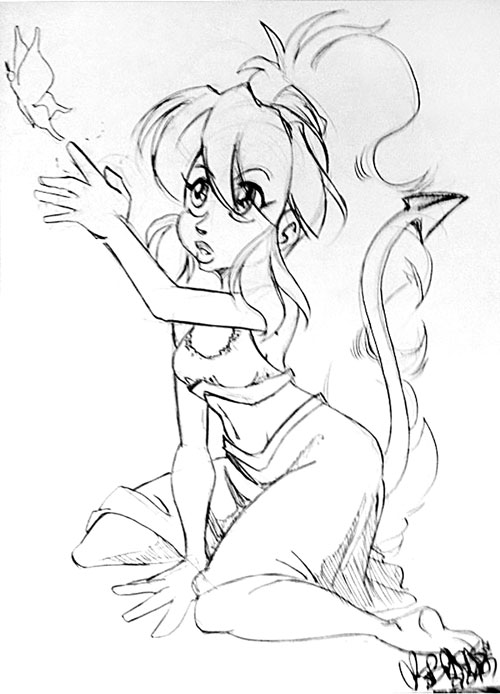 500x694 Cute Devil Girl By Savagesparrow