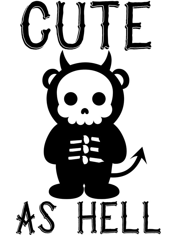 600x800 Cute As Hell Skeleton Devil Panda T Shirt Art Prints By Bitsnbobs