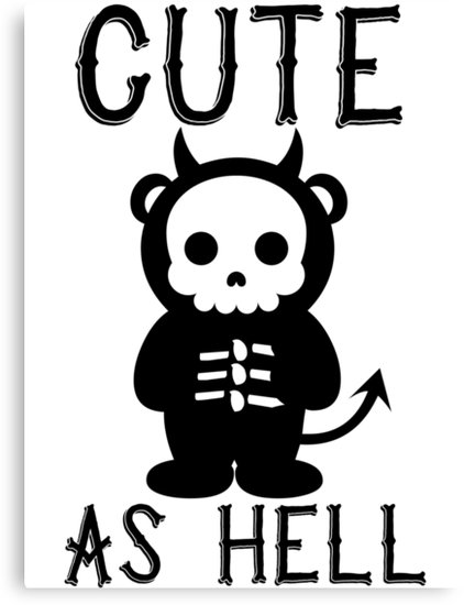 422x550 Cute As Hell Skeleton Devil Panda T Shirt Canvas Prints By