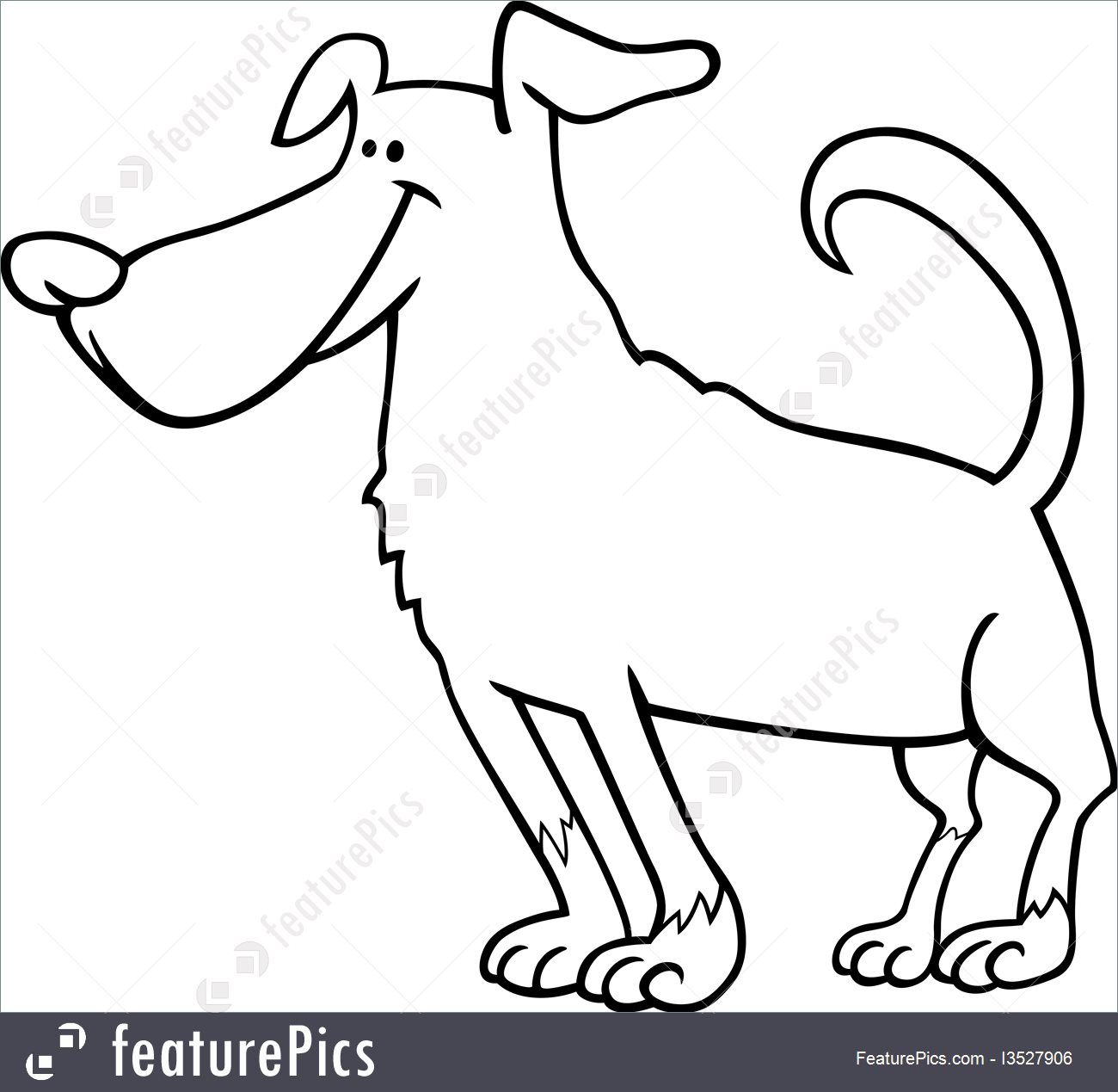 1300x1269 Cute Dog Cartoon For Coloring Book Illustration